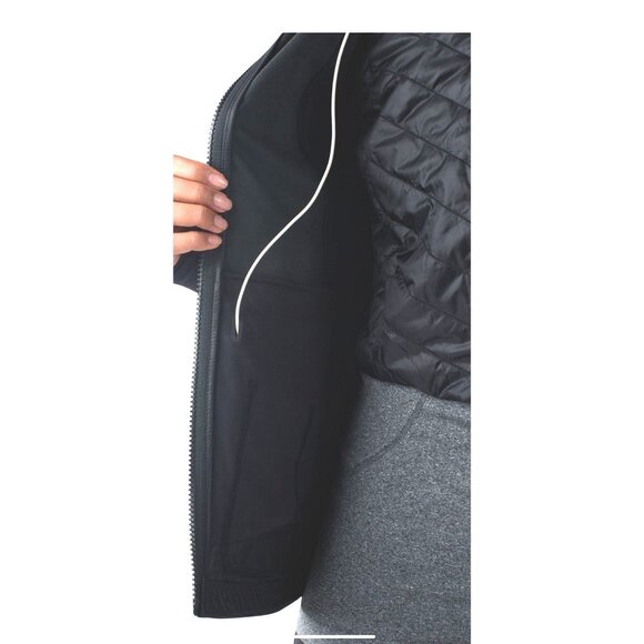 Lululemon Wind Runner Softshell Zip Up Black Athletic Jacket Pockets Sz 6 Logo - Picture 5 of 12